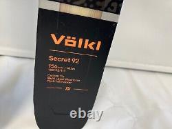 Volkl Secret 92 Skis +Marker Squire Grip Walk Bindings 156 cm Womens Tuned/Waxed