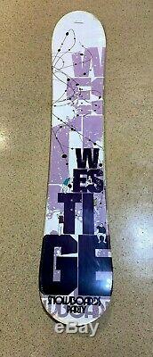 Westige White Party Snowboard Camber Cap All Mountain 160cm with Burton Sticker