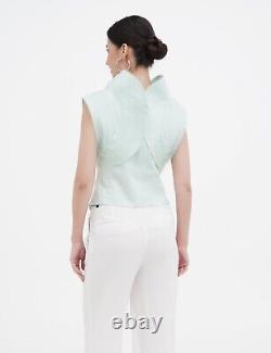 Womens Giorgio Armani Couture Blouse Shirt Mint Turquoise Runway IT38 / XS